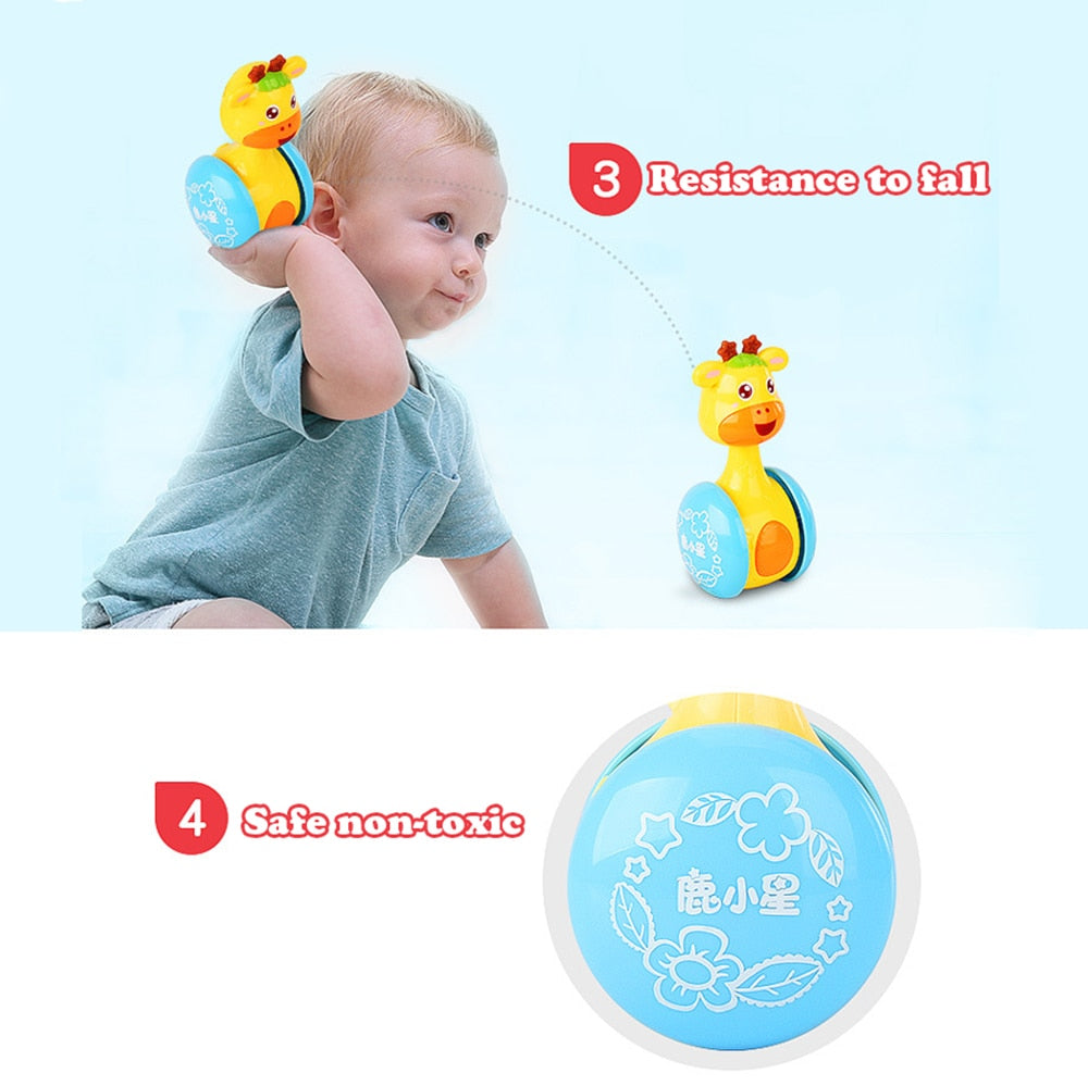 BabIes Rattles Tumbler Musical Giraffe Toy | Baby Roly-poly Song Learning Giraffe Toys