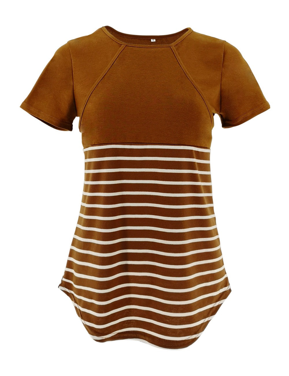 Women's Round Neck Short Sleeved Breastfeeding Maternity Wear