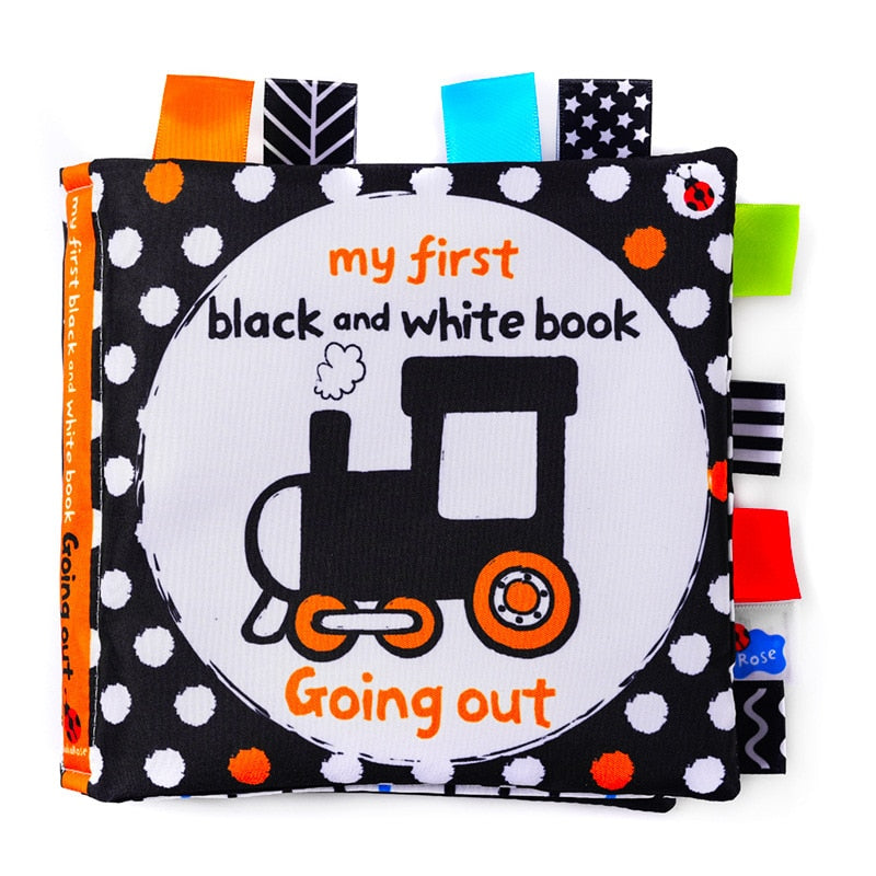 LakaRose Baby Black and White Cloth Book for Infant Early Education Quiet Book