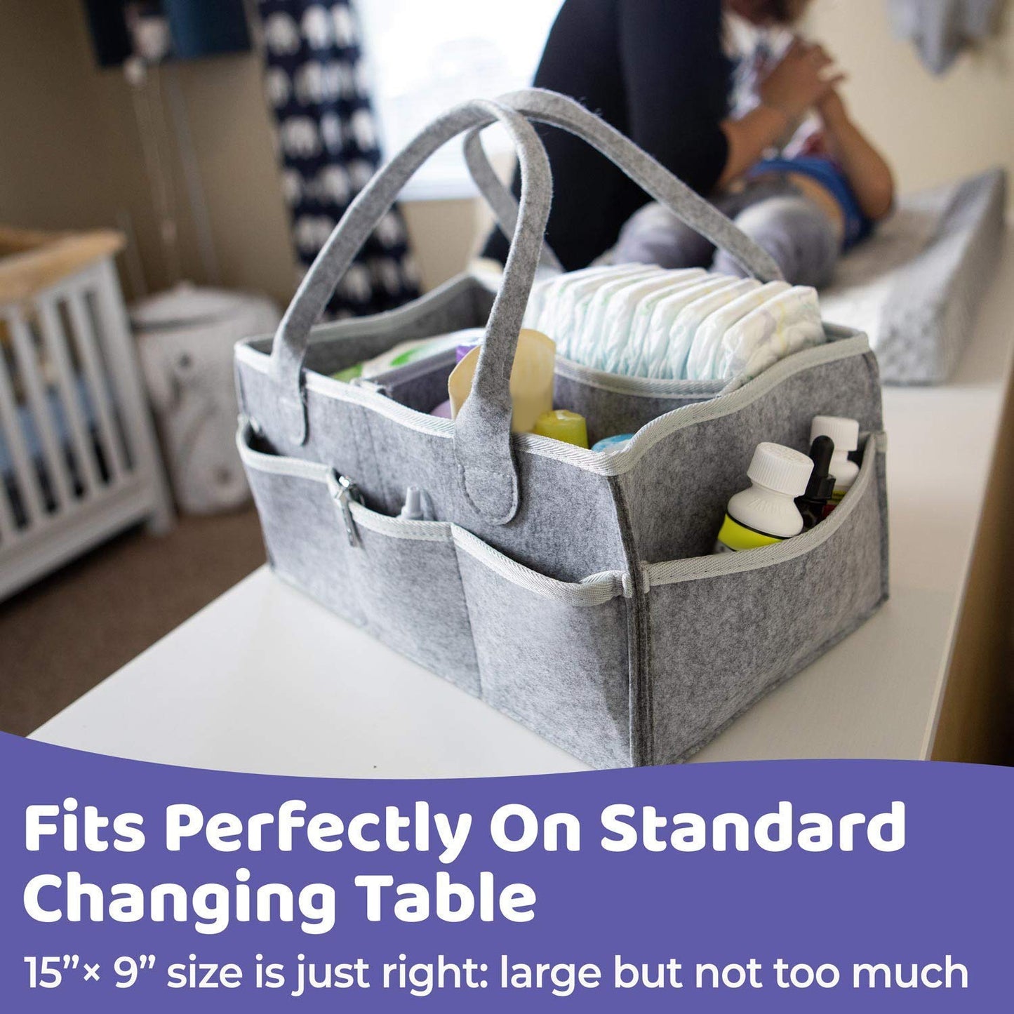 Baby Diaper Organizer for Changing | Portable Diaper Holder Bag