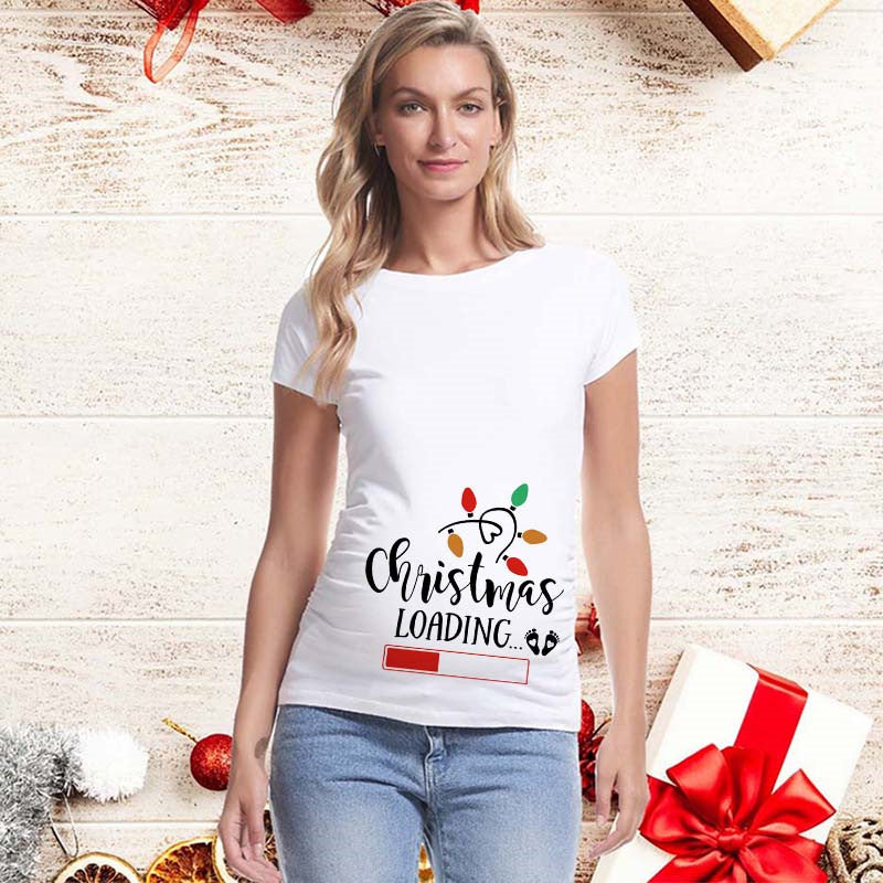 Christmas short sleeve maternity top