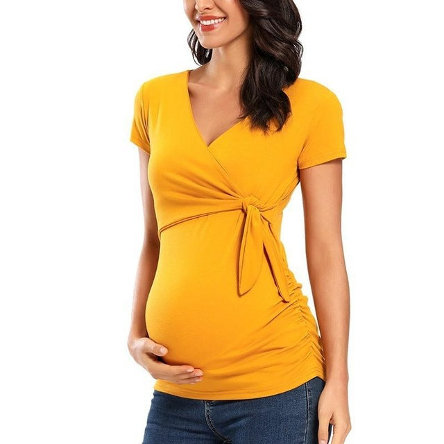 Long Sleeve V Neck Maternity Top