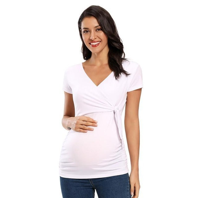 Long Sleeve V Neck Maternity Top