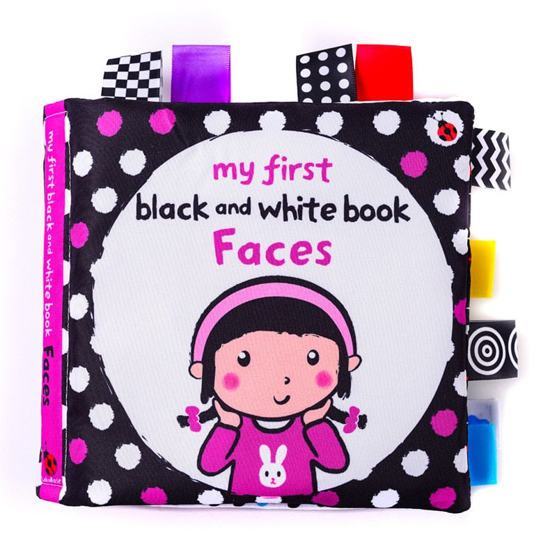 LakaRose Baby Black and White Cloth Book for Infant Early Education Quiet Book