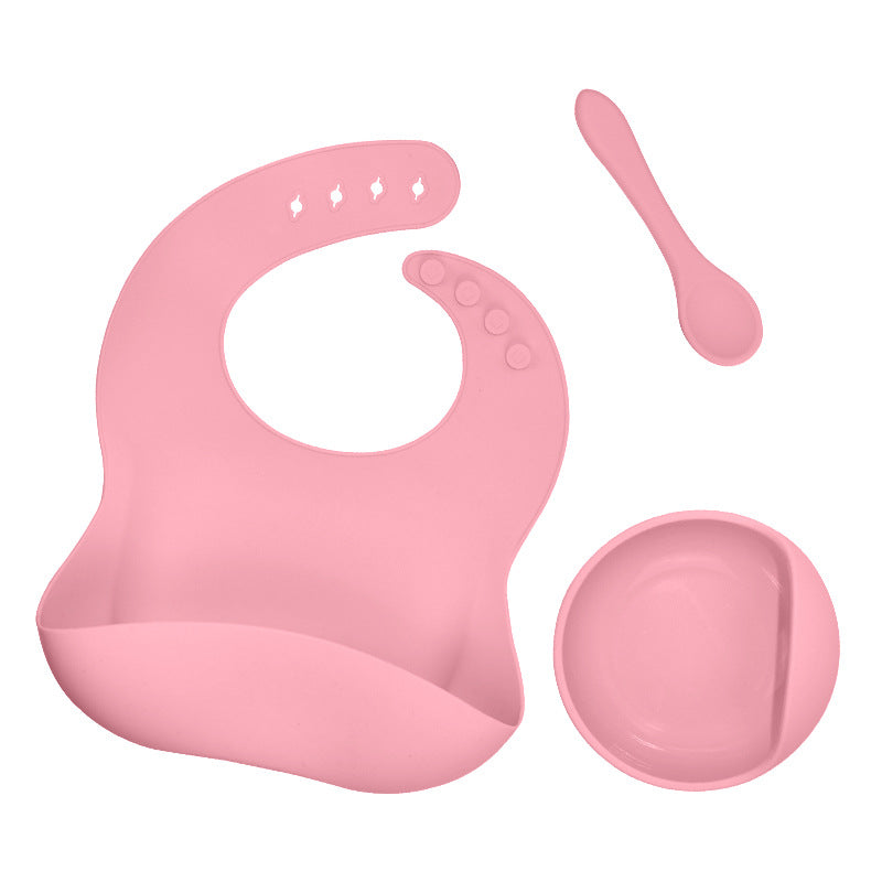 Babies Silicone Tableware Set | Baby Bib, Food Bowl and Spoon. 3 Piece Set