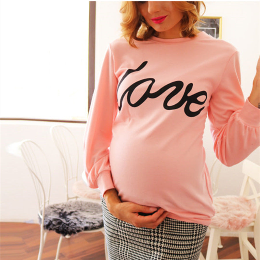 Love Printed Parent-child Maternity Sweatshirt