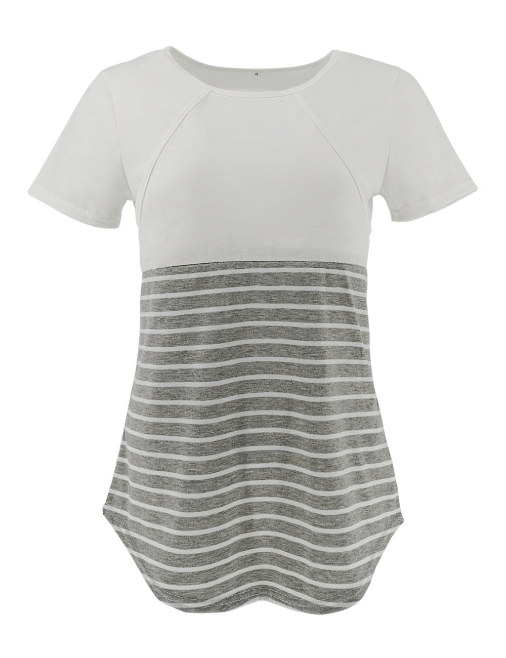 Women's Round Neck Short Sleeved Breastfeeding Maternity Wear