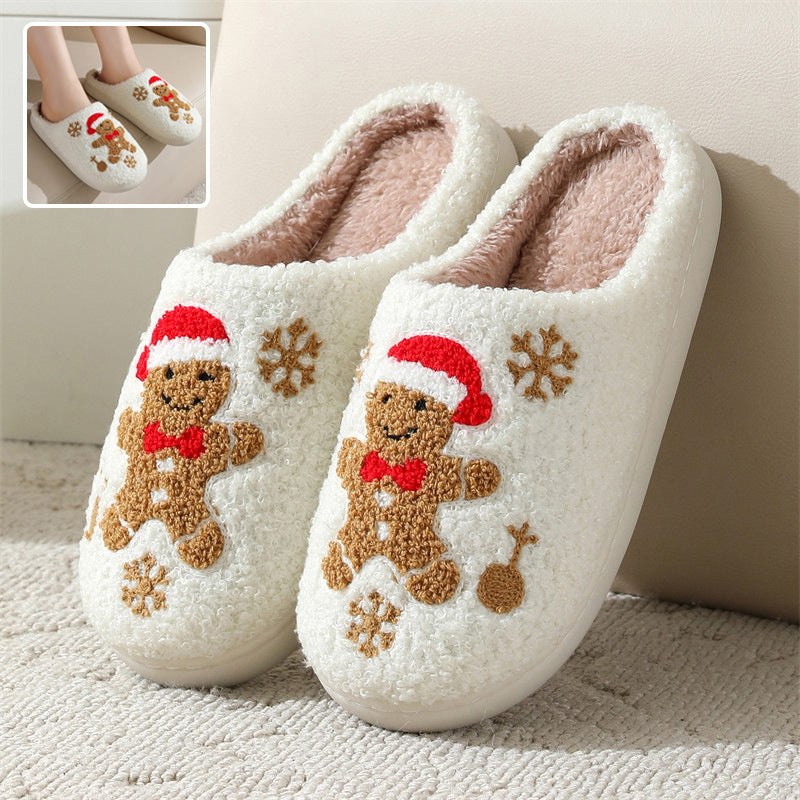 Womens Christmas Snowflake Gingerbread Slippers