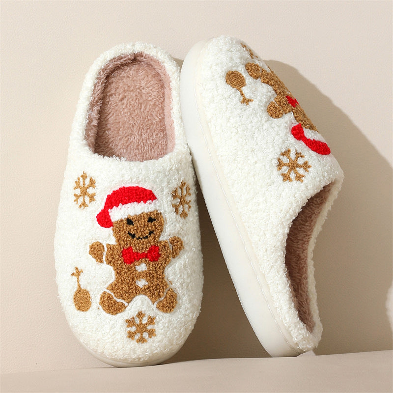 Womens Christmas Snowflake Gingerbread Slippers