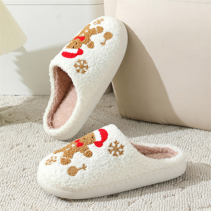 Womens Christmas Snowflake Gingerbread Slippers