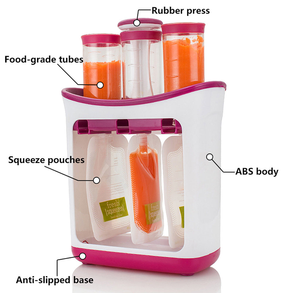 Baby's Squeeze Food Maker | Baby Food Organization Storage Containers | Baby Food & Fruit Puree Packing Machine