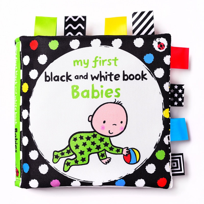 LakaRose Baby Black and White Cloth Book for Infant Early Education Quiet Book