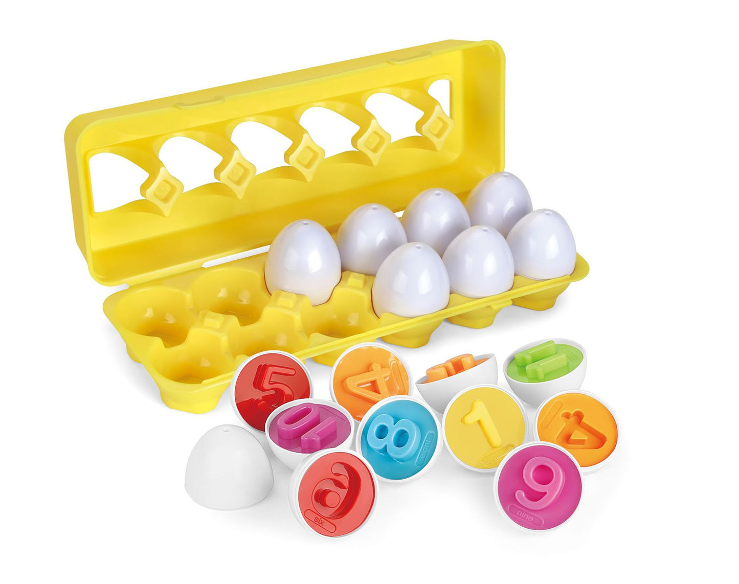 Matching Eggs 12 pcs Set Color & Shape Recoginition Sorter Puzzle for Easter Travel Bingo Game Early Learning Educational Fine Motor Skill Gift for Babies | Children's Puzzle Early Education Assembly Toy