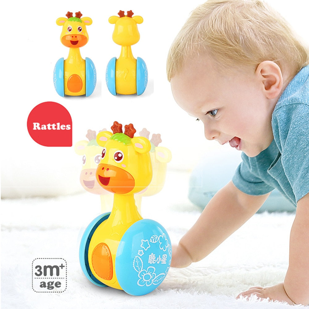 BabIes Rattles Tumbler Musical Giraffe Toy | Baby Roly-poly Song Learning Giraffe Toys