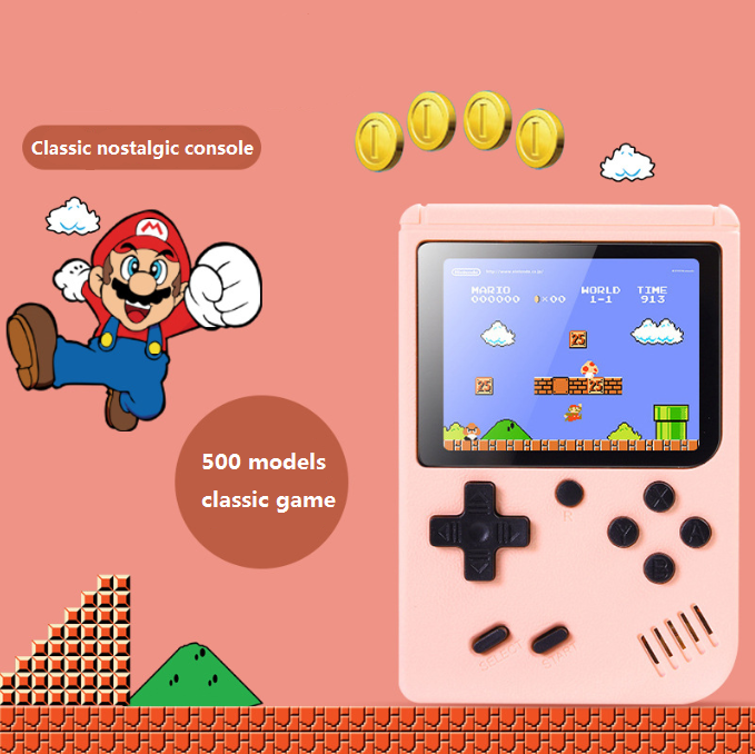 Macaron Handheld Video Game Console for Children | Up to 500 Nostalgic Games in one Classic Mini Console