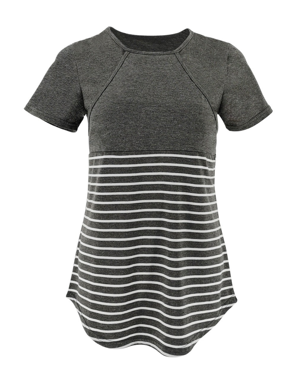 Women's Round Neck Short Sleeved Breastfeeding Maternity Wear