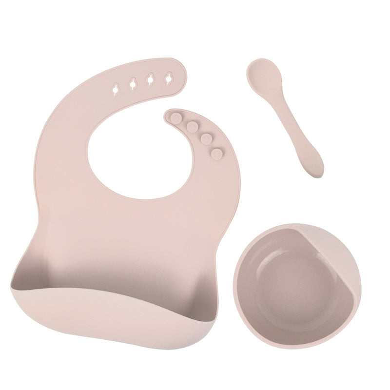 Babies Silicone Tableware Set | Baby Bib, Food Bowl and Spoon. 3 Piece Set