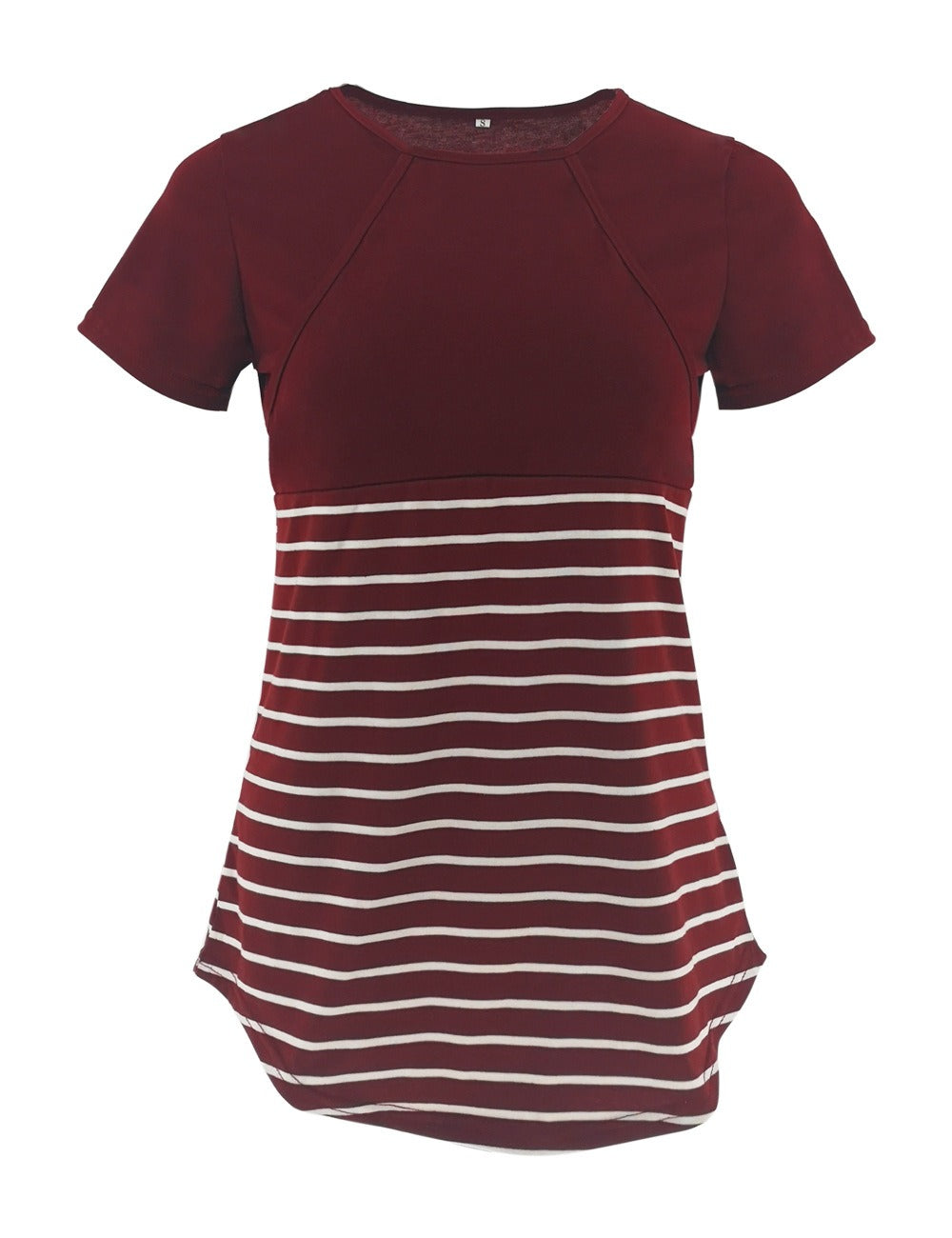 Women's Round Neck Short Sleeved Breastfeeding Maternity Wear
