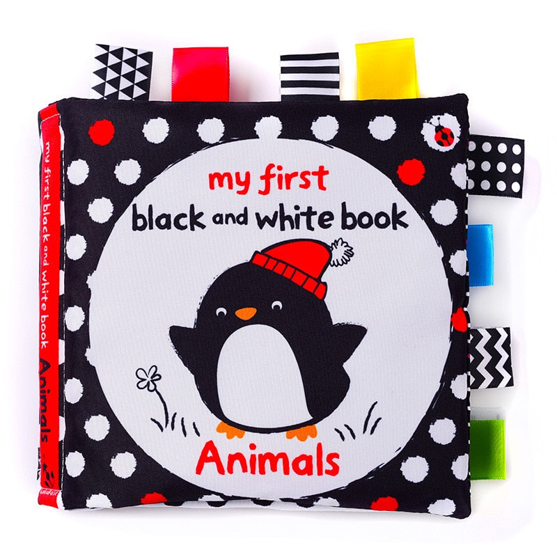 LakaRose Baby Black and White Cloth Book for Infant Early Education Quiet Book