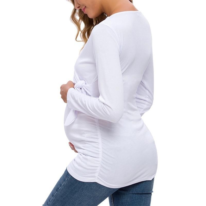 Long Sleeve V Neck Maternity Top