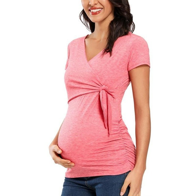 Long Sleeve V Neck Maternity Top