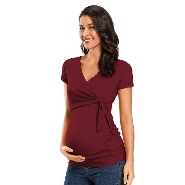 Long Sleeve V Neck Maternity Top