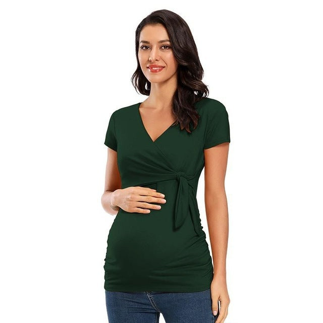 Long Sleeve V Neck Maternity Top