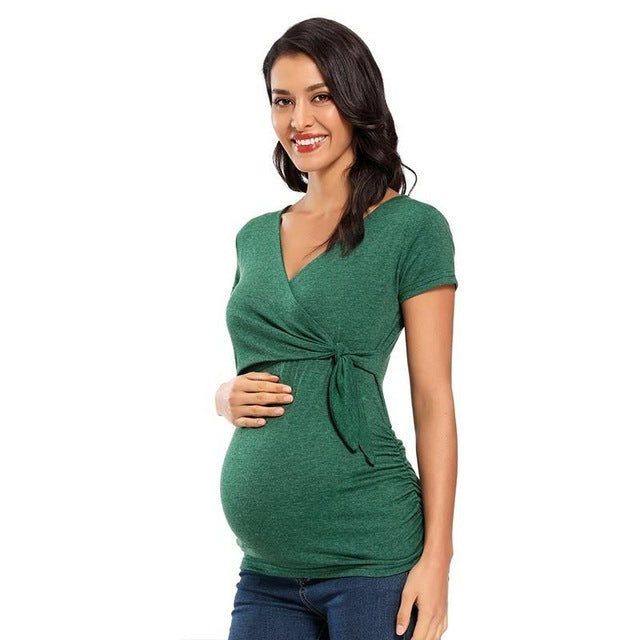 Long Sleeve V Neck Maternity Top