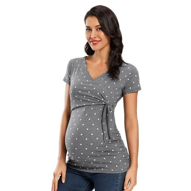 Long Sleeve V Neck Maternity Top